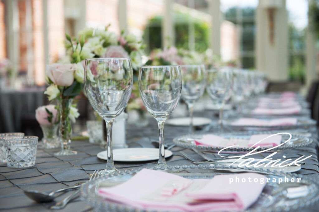 interior conservatory st Michaels manor wedding breakfast tables bouquet